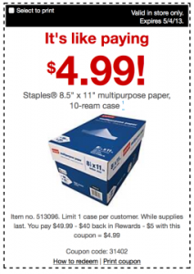 Staples: Multipurpose Paper 10 Ream Case Only $4.99 Staples: Multipurpose Paper 10 Ream Case Only $4.99