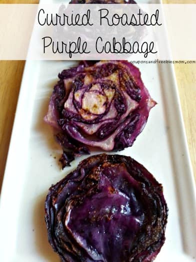 curried roasted purple cabbage