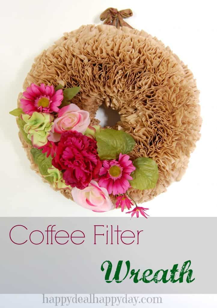Coffee Filter Crafts | Coffee Filter Wreath tutorial and coffee filter wreath how to. This is the prettiest one I've seen! happydealhappyday.com