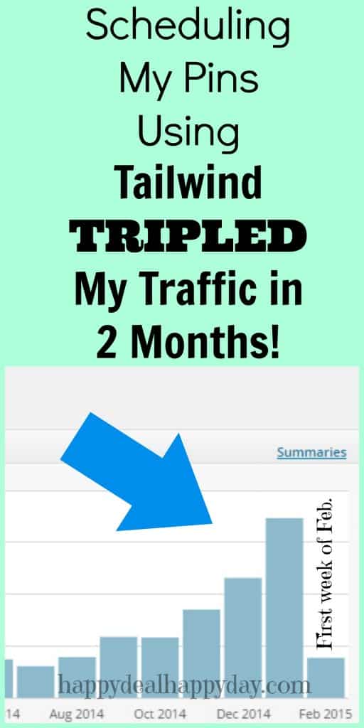 How Tailwind Pinterest Scheduling Tool Helped Me TRIPLE My Traffic in 2 Months! Ive seriously wanted to know how so many bloggers were so successful on Pinterest. This is how I am now one of them!! happydealhappyday.com