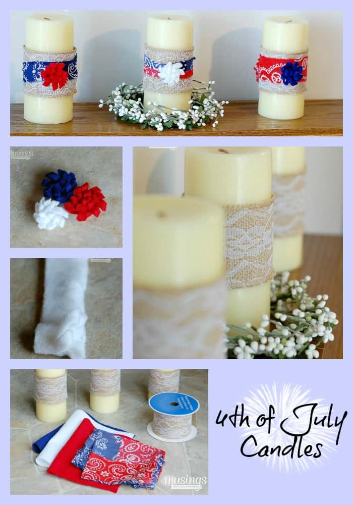 DIY 4th july candles collage