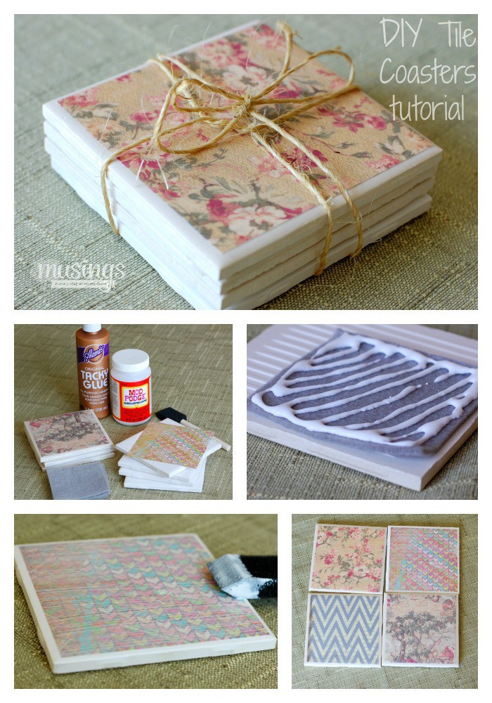 DIY Tile Coasters - check out how easy and fun (and CHEAP!) it is to make your own tile coasters - great DIY gift idea! happydealhappyday.com
