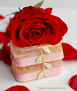 homemade melt and pour rose scented soap