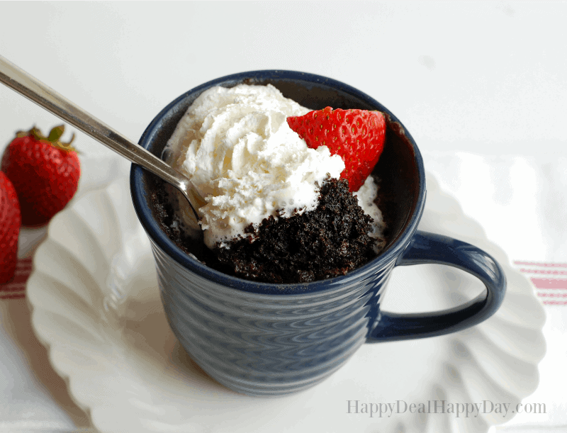 90 Microwave Brownie in a Mug with whipped cream