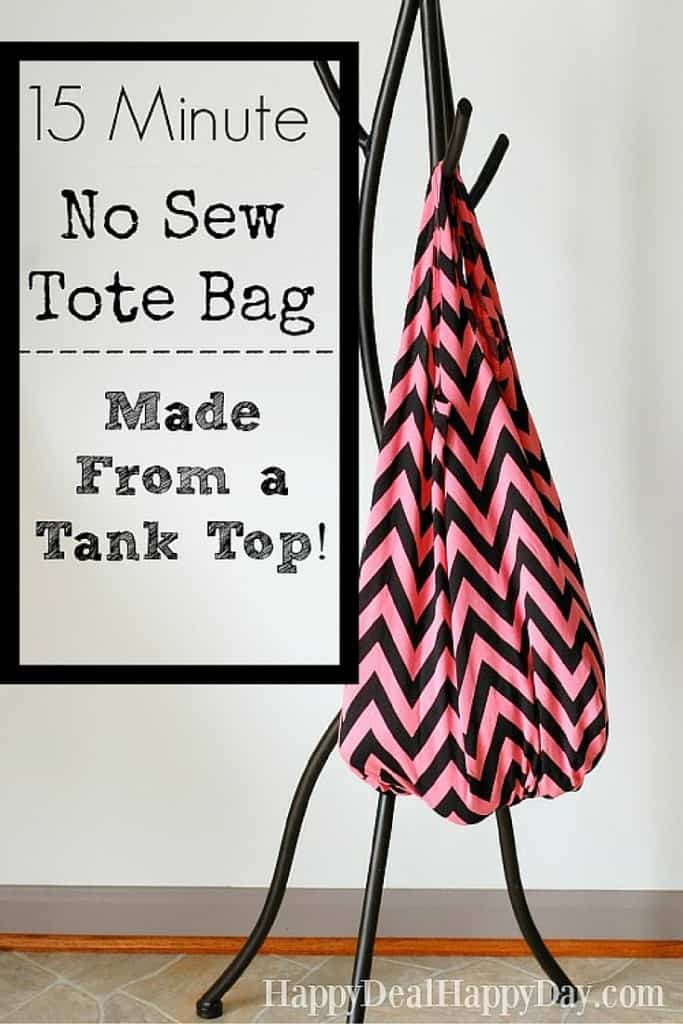 DIY No Sew Tote Bag Idea - made from a tank top!