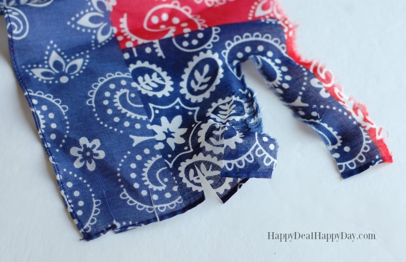 red white and blue bandanna for patriotic wreath