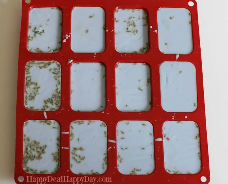 Soap mold - 12 bars of homemade lavender soap setting up