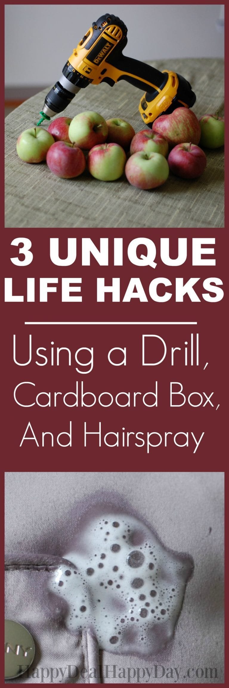 3 Unique Life Hacks Using a Drill, Cardboard Box, and Hairspray