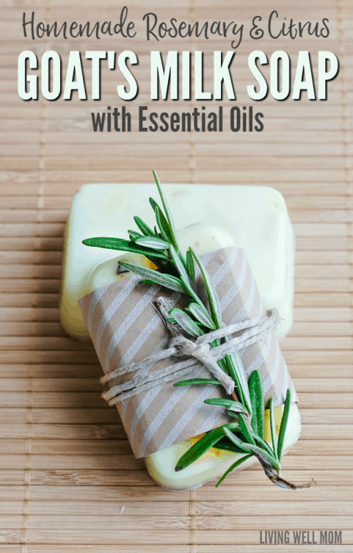 Homemade Rosemary & Citrus Goat's Milk Soap with Essential Oils
