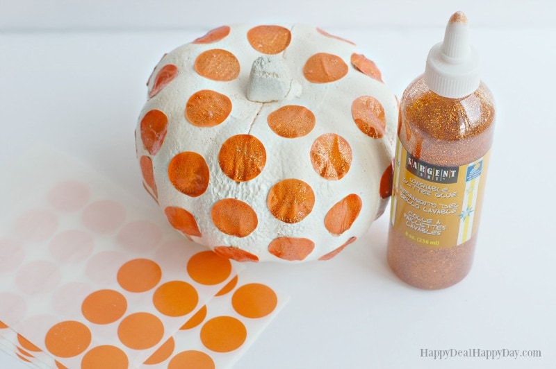 Learn how to make DIY glitter pumpkins 3 different ways using styrofoam pumpkins from the dollar tree.