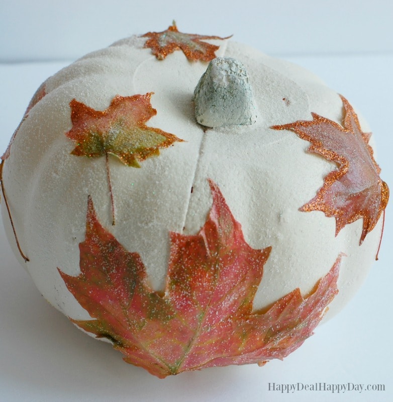 Learn how to make DIY glitter pumpkins 3 different ways using styrofoam pumpkins from the dollar tree.