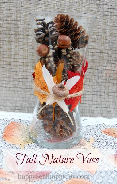 Easy Scrapbook Paper Autumn Tree & Vase #falldecor #frugaldecor #fall #autumn #pinecones