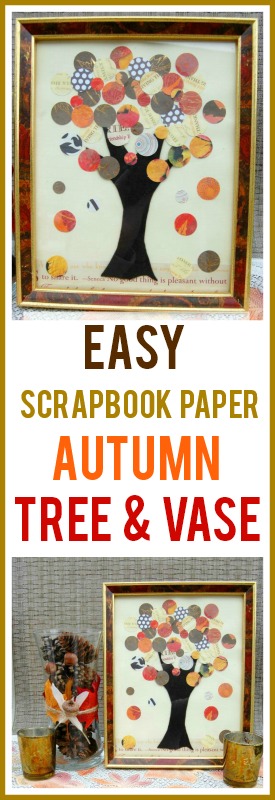 Easy Scrapbook Paper Autumn Tree Vase