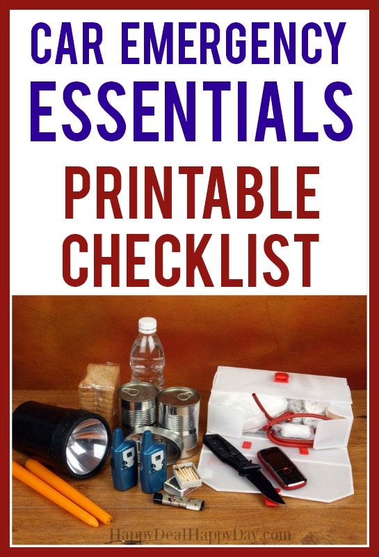 Car Emergency Essentials Printable Checklist
