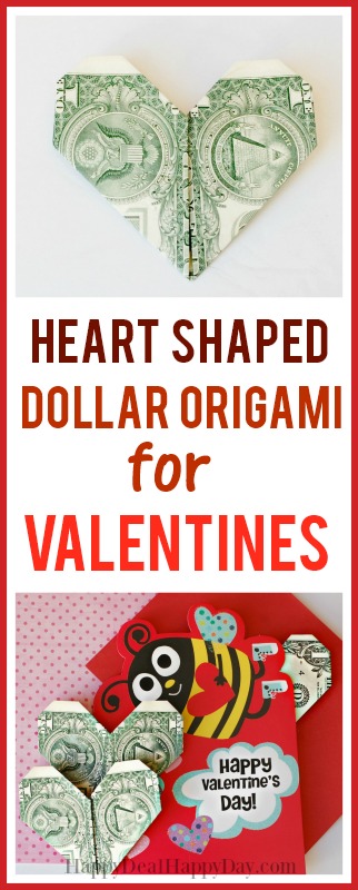 How To Make Heart Shaped Dollar Origami For Valentine's #dollarorigami #homemadevalentines #heartorigami #kidsvalentines