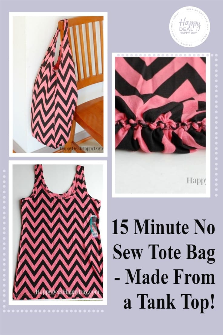 15 Minute DIY Tote Bag No Sew For Beginners - Happy Deal - Happy Day!