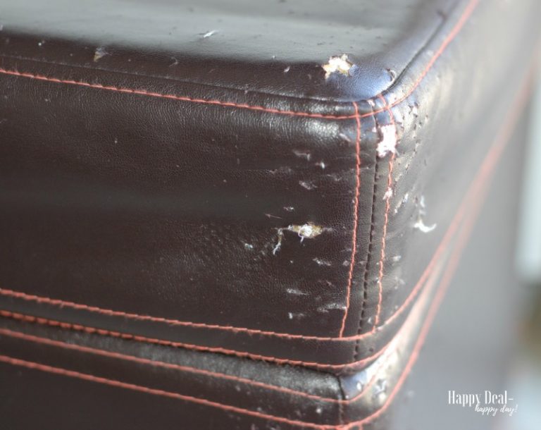 How To Reupholster an Ottoman Tutorial Happy Deal Happy Day!