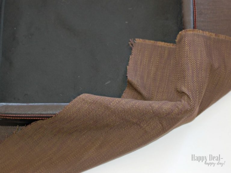 How To Reupholster an Ottoman Tutorial Happy Deal Happy Day!