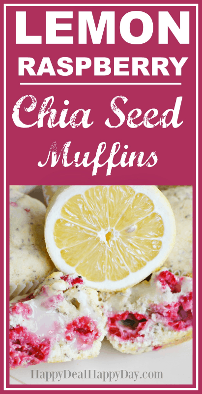 At redigere industri Kamp Lemon Raspberry Chia Seed Muffin Recipe - Happy Deal - Happy Day!