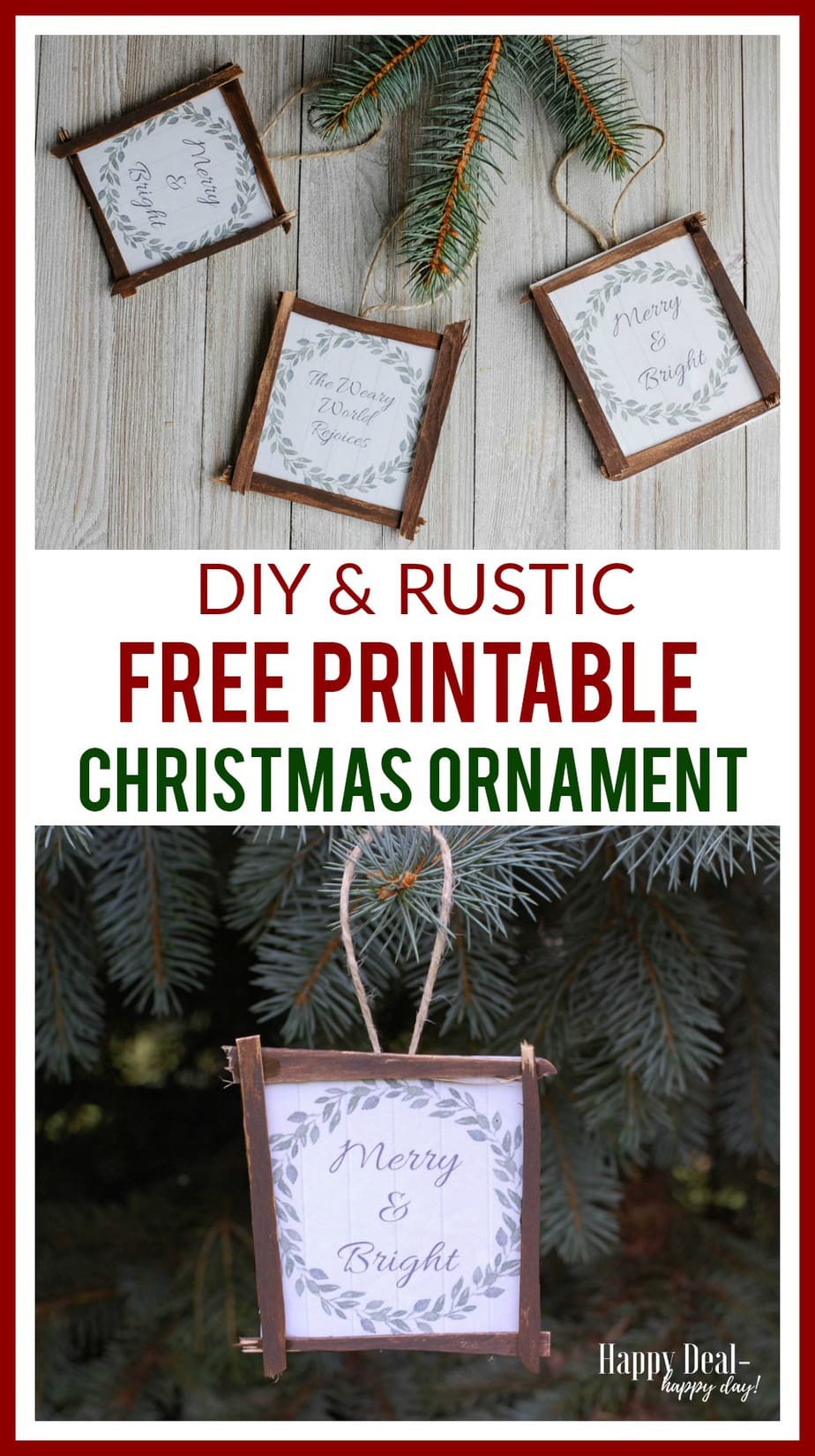 Free Printable Diy Rustic Christmas Ornaments Happy Deal Day