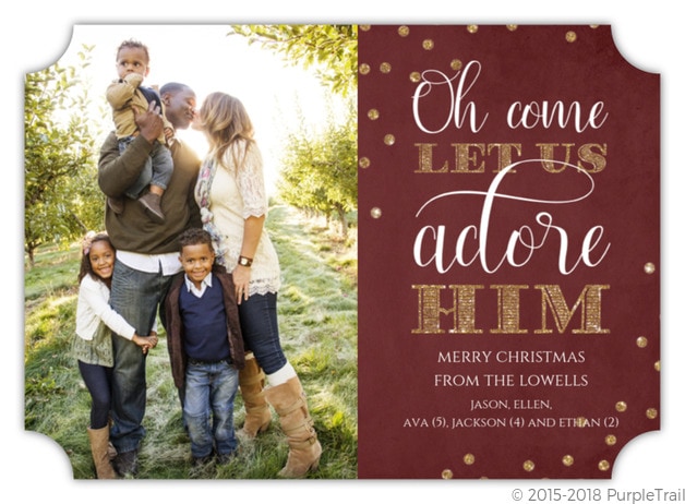 Let Us Adore Him Christmas Photo Card 5300 1 Large Ticket