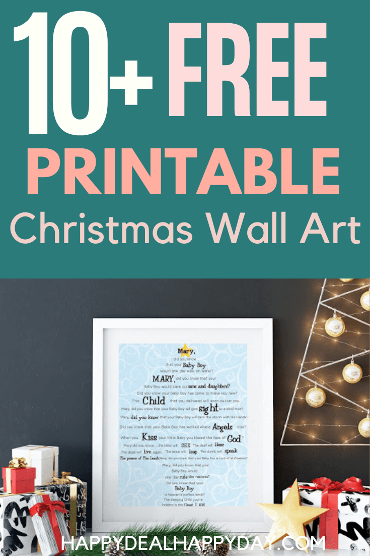 Free Printable Christmas Wall Art - 10+ Options! - Happy Deal - Happy Day!