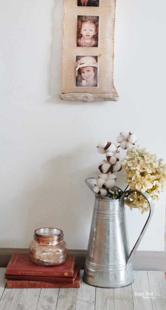 DIY Photo Print Wall Hanging with Faux Succulents and Burlap