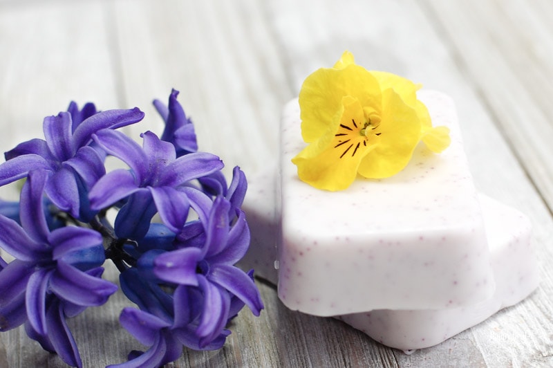 Homemade Soap with Essential Oils - with flowers
