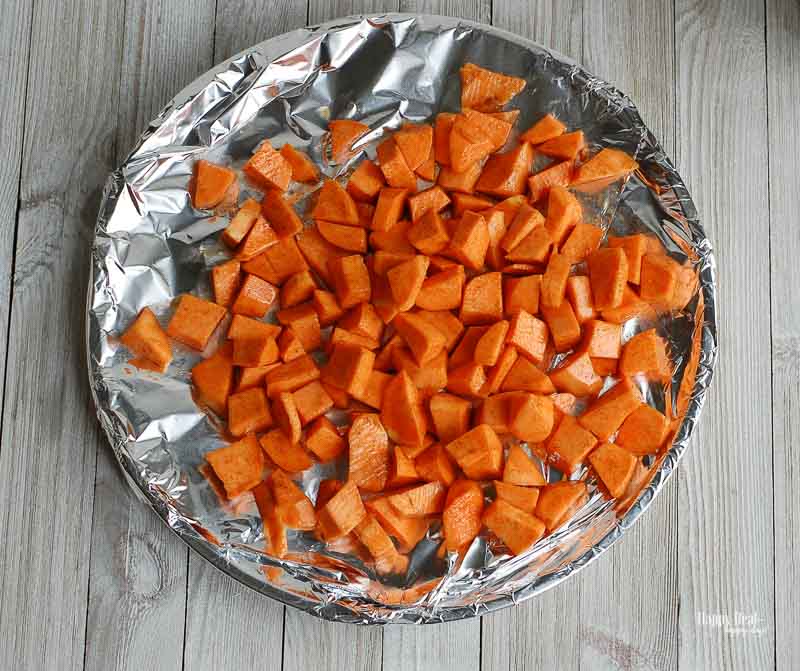 Sweet Potato Black Bean Dip- roasting sweet potatoes