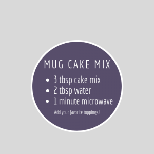 3 Ingredient Mug Cake free printable recipe label
