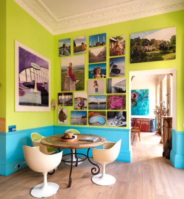 lime green and turquoise walls for summer decor