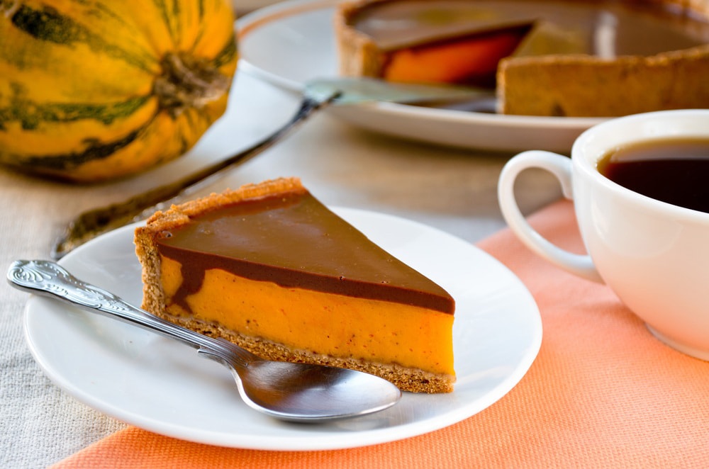 Homemade Pumpkin Pie With Chocolate Topping 2