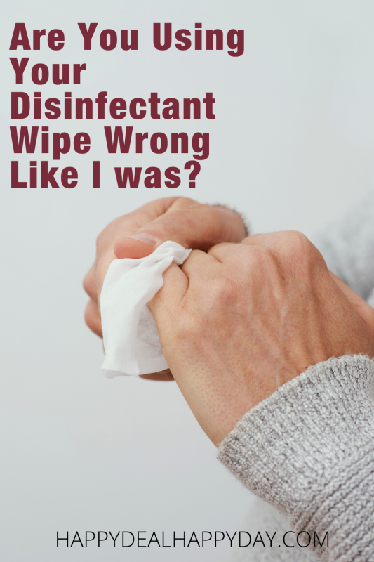 cleaning with disinfectant wipe
