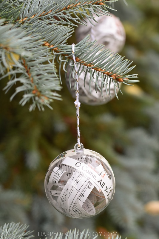 Clear Plastic Ornament Filled With Christmas Carol Lyrics