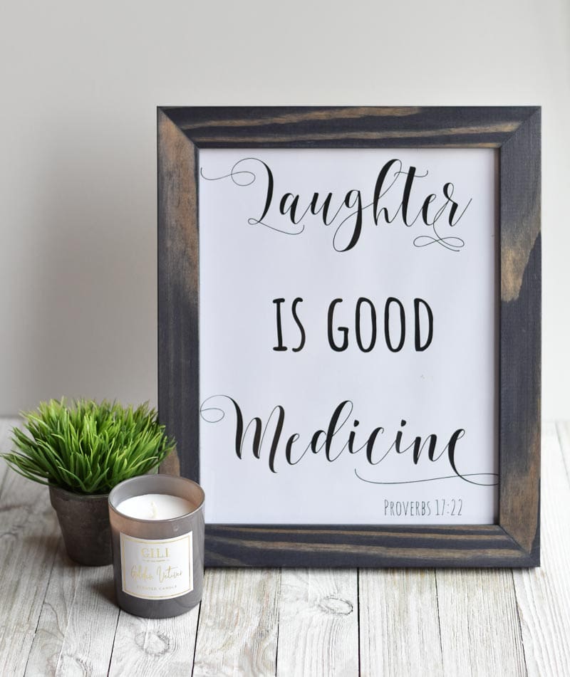 DIY Christmas Gift Idea Free Printable "Laughter Is Good Medicine"