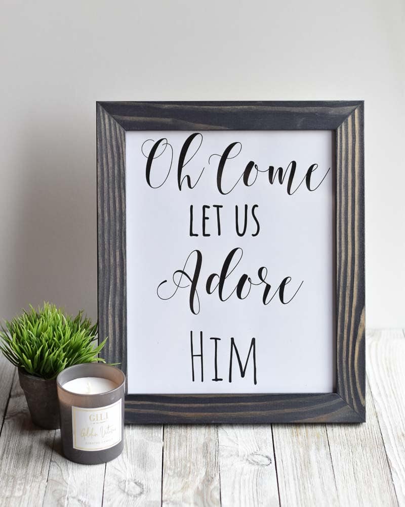 "Oh Come Let Us Adore Him" printable wall art