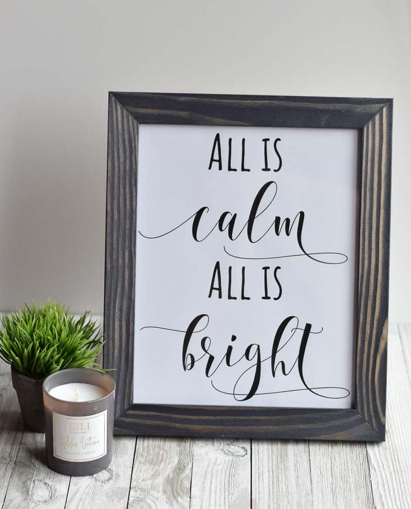all is calm all is bright printable Christmas decoration