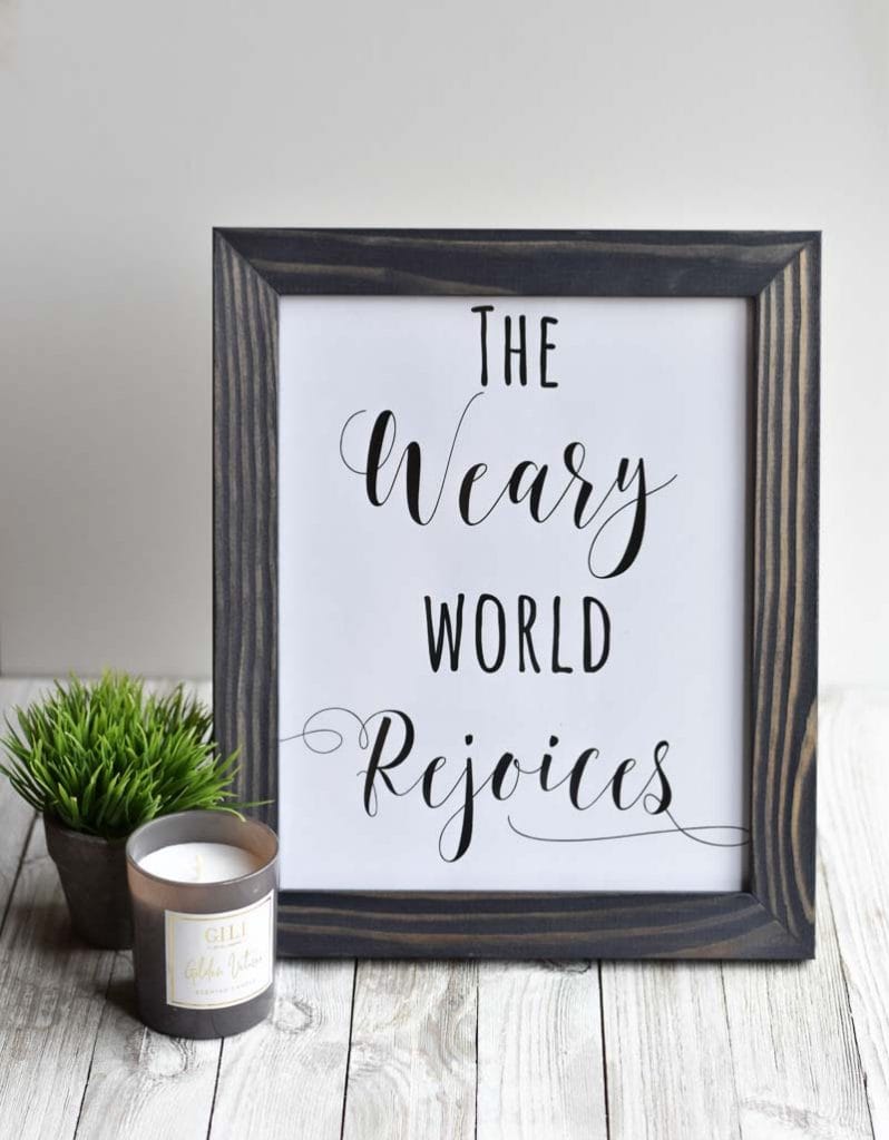 "The Weary World Rejoices" printable wall art