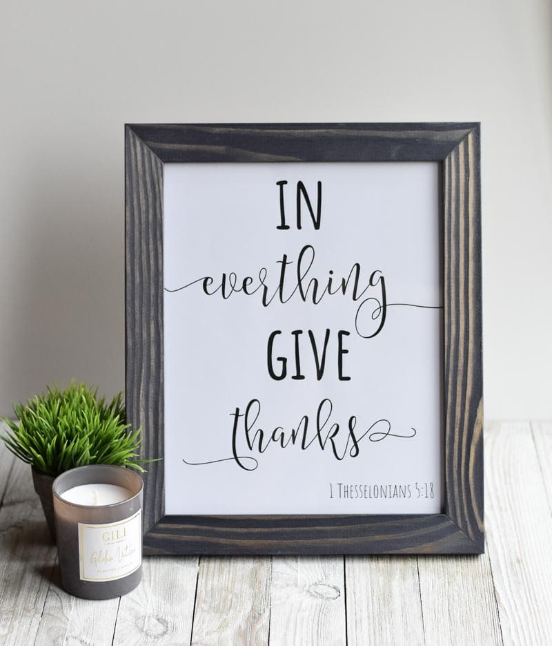 "In Everything Give Thanks" printable wall art