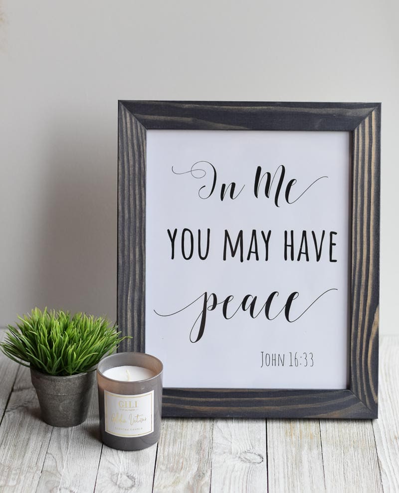 "In Me You May Have Peace" printable wall art