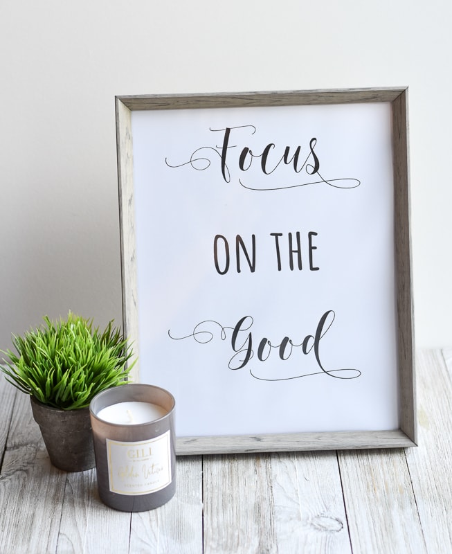 "Focus On The Good" short inspirational quote