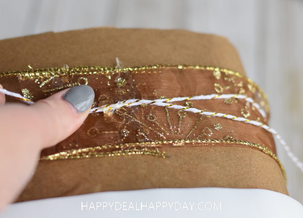 how to upcycle an Oxiclean tub into Christmas Gift wrapping idea