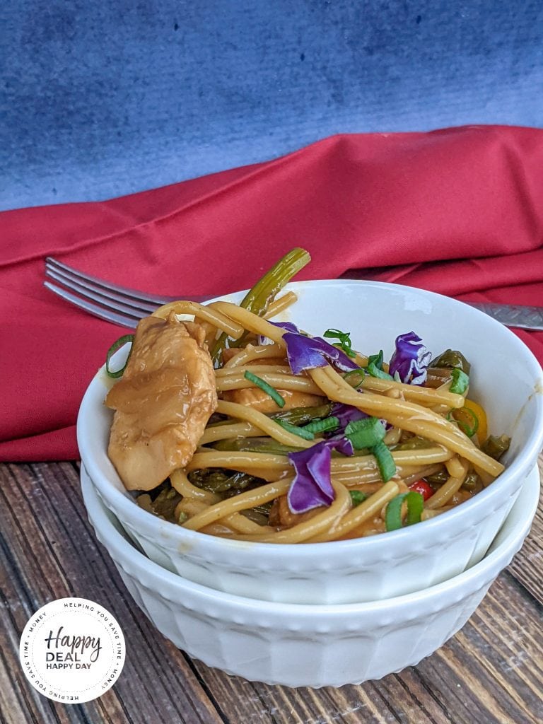 Chicken Lo Mein Recipe with fresh vegetables