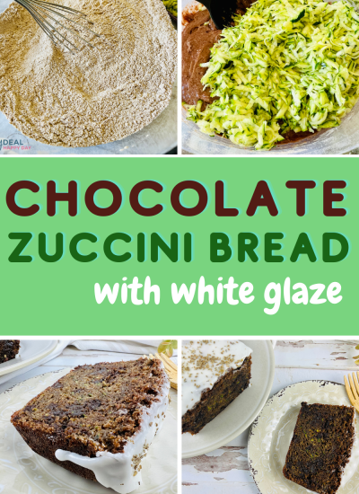 Chocolate Zucchini Bread With White Glaze