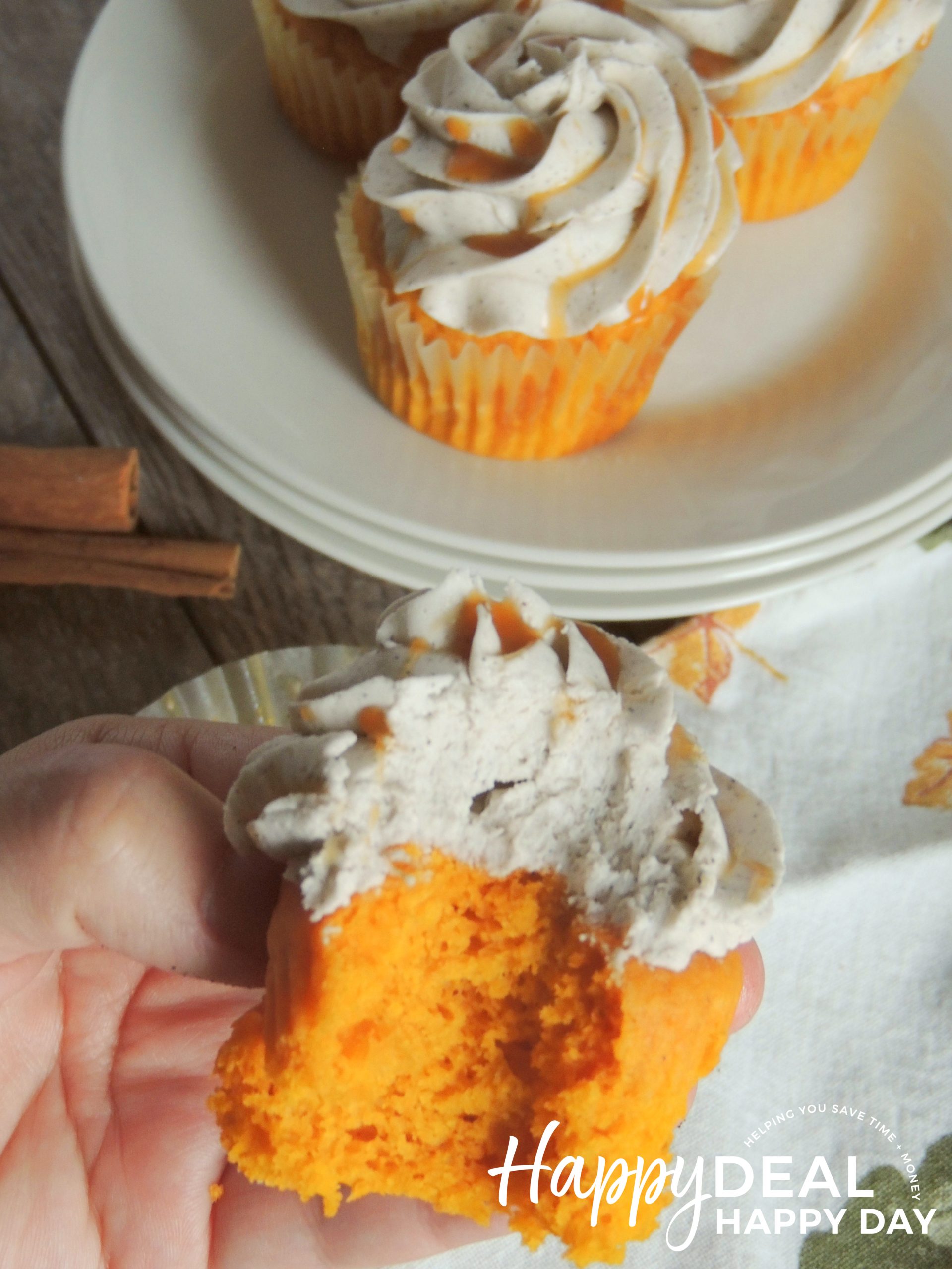Recipe For Pumpkin Cupcakes bite taken