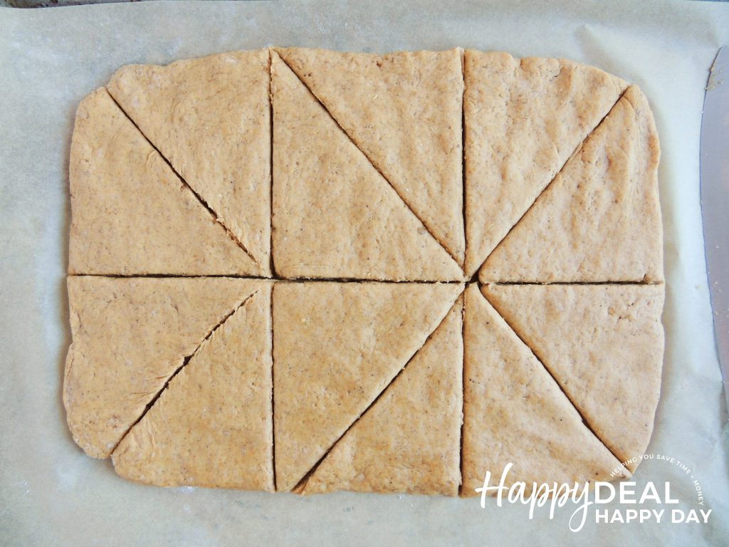 pumpkin scones dough cut into triangles